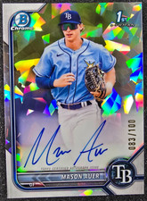 2022 Bowman Chrome 1st Atomic Refractor AUTO /100 Mason Auer #CPA-MA Rays