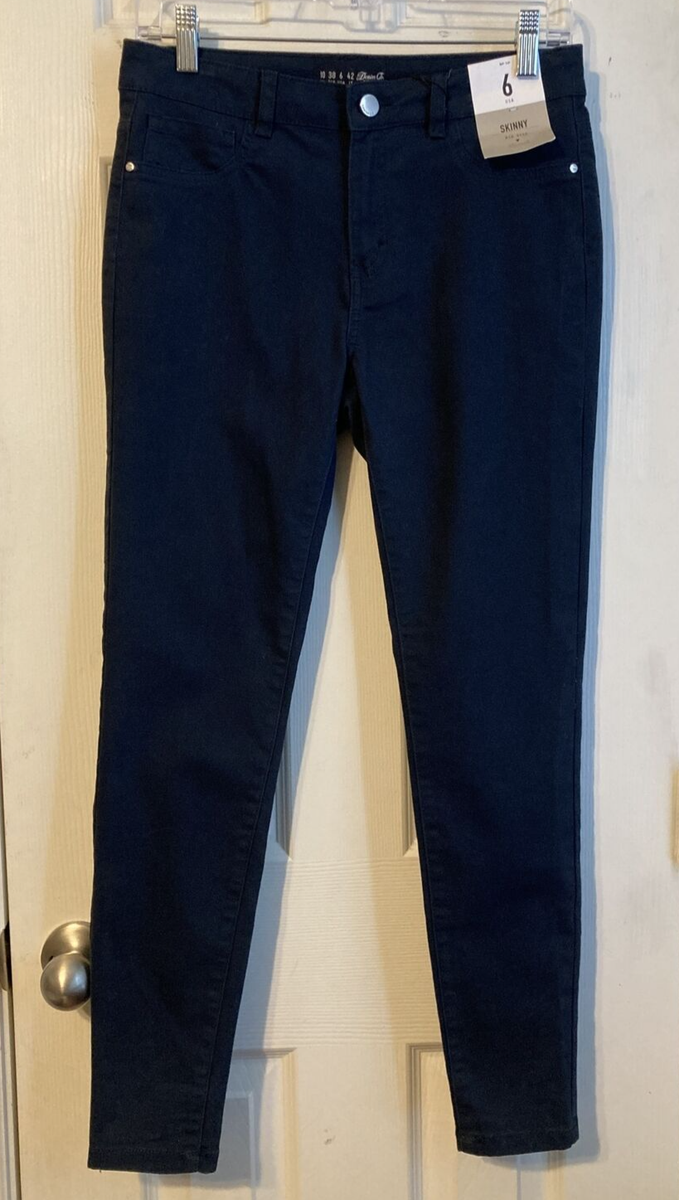 Denim Co. Navy Skinny Mid-rise Twill Pants Size 6 NWT | eBay