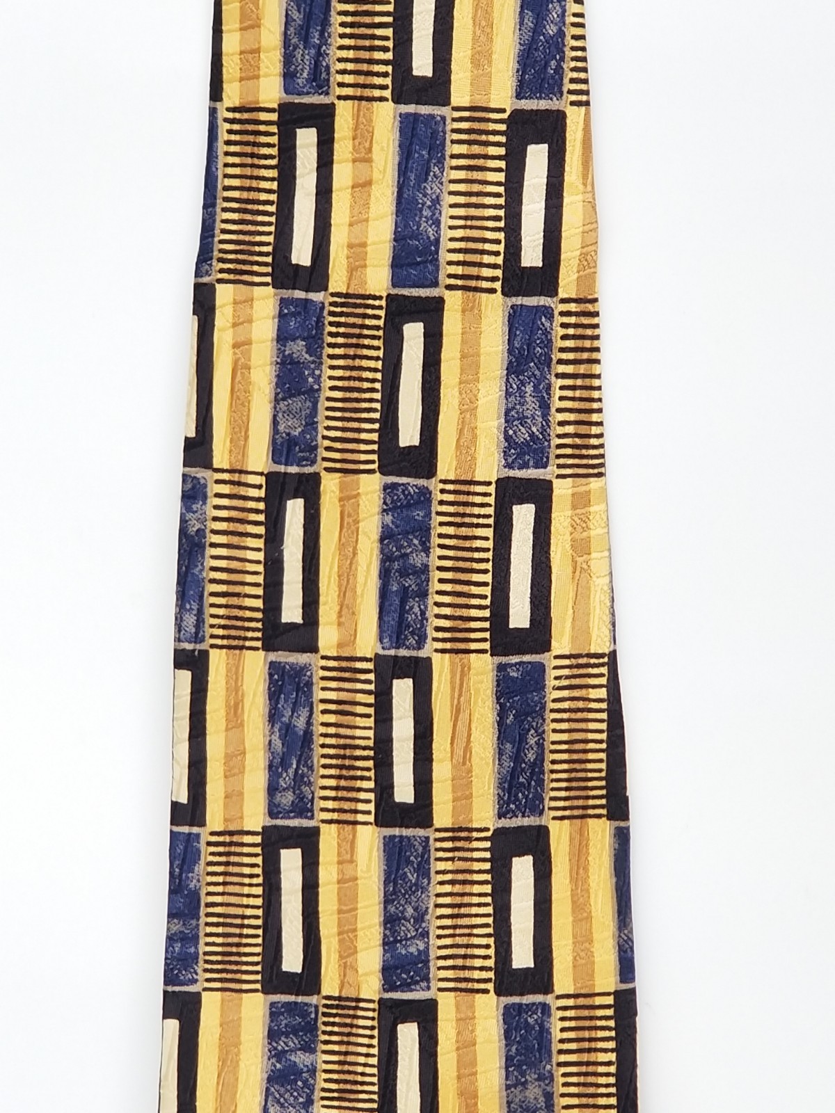 Robert Talbott Studio Blue Gold Black Geometric H… - image 8