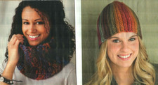 WOVEN ROUNDS COWL SHORT RIB HAT BEANIE WOMEN'S CROCHET PATTERN INSTRUCTIONS