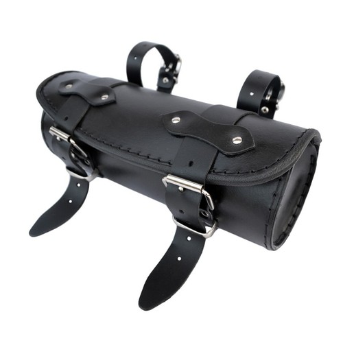 Sacoche à roulettes en cuir véritable pour outils moto - Tous vélos - Noir - Photo 5 sur 8