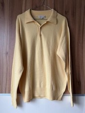 Pure cashmere brand yellow mens pullover knit