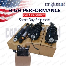 4x Front Rear Shocks+Air Suspension Compressor Pump For Escalade Yukon 15-20
