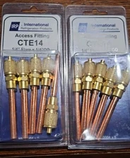2 Packs Of 5 IRP CTE14 Access Fitting, Copper 1/4" Flare x 1/4" OD, 