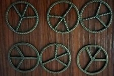 30pcs 30.5mm antique bronze Peace sign Alloy Charm Pendant NO Hole