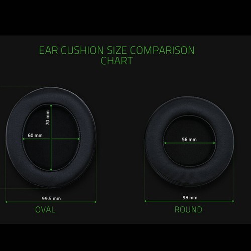 Oval Round Ear Cushion Pad for Razer 