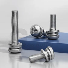 M3 M4 M5 M6 A4 Stainless Steel Machinescrew Phillips Round Pan Head With Washers