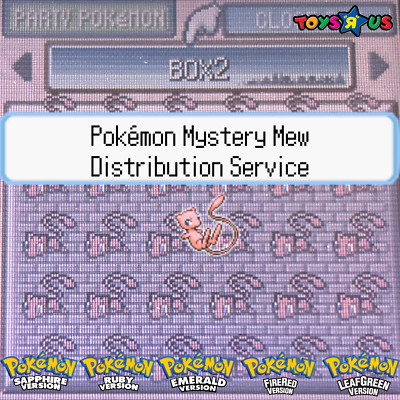Pokemon Mystery Mew Distribution for Ruby Sapphire Emerald FireRed LeafGreen