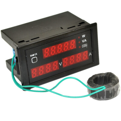 AC 110/220V Digital 80-300V 0-100A Watt Power Meter Voltage Tester Gauge Ammeter