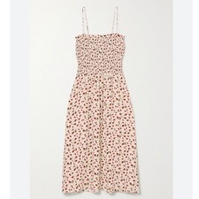 REFORMATION Sable Shirred Floral-print white red dress size XS C3