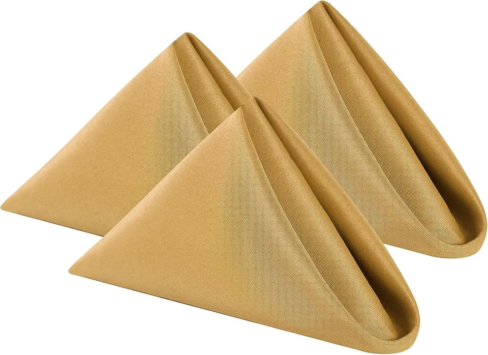 High Quality Polyester Dinner Napkins - Gold - Image 3 of 4