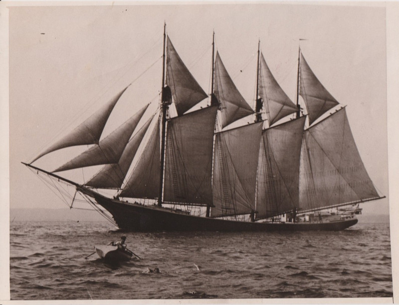 1917 Press Photo Four-masted wooden vessel converted to U.S. Navy Steamship