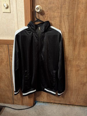Original Deluxe Supply Full Zip Men's Med Black/White Polyester Track Jacket WTG