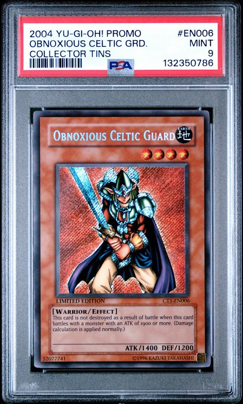 2004 YU-GI-OH! PROMO COLLECTOR TINS #EN006 OBNOXIOUS CELTIC GUARD PSA 9