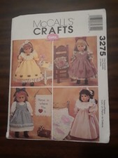 McCall's 3275 UNCUT Doll Clothes Pattern, 18 -2001 BUY 3 get FREE SH
