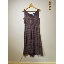 Purple Plaid Simply Vera Vera Wang Sleeveless High-Low Midi Dress (Womens 8)