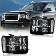 LED Headlight Assembly, Compatible with 2007-2013 GMC Sierra 1500/2007-2014 Sier