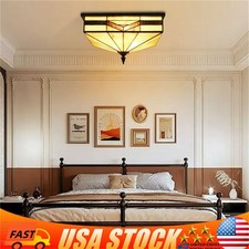 Ceiling Light Vintage Square Ceiling Lamp Flush Mount Lighting Fixture 60W