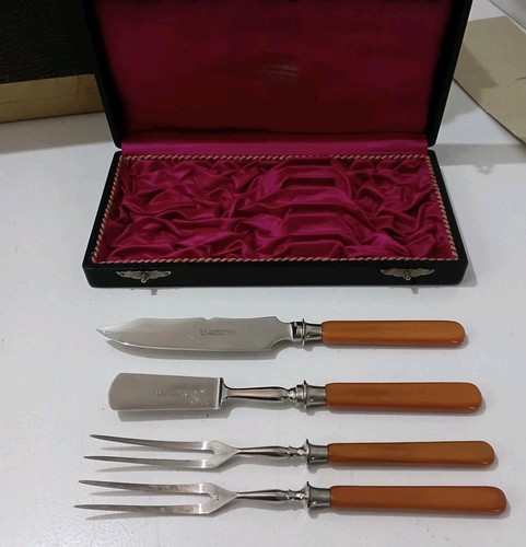 Vintage Carving Cutlery Set J.A. Henckels Zwilling Solingen Bakelite/Catalin