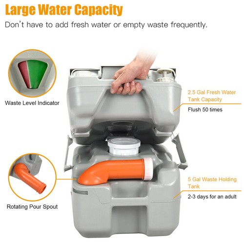 Outdoor Wash Sink and Potable Toilet Set 4.5 Gallon Sink & 5.3 Gallon Toilet - Picture 8 of 10