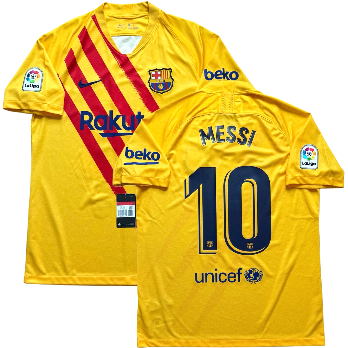 2019/20 Barcelona Fourth Jersey #10 Messi Large Nike Senyera El