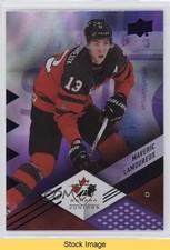 2024 Team Canada Juniors Purple Patterned Foilboard Maveric Lamoureux READ 04yf