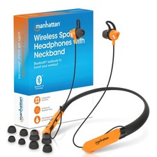 Bluetooth Wireless Neckband Headphones Work Earbud Earphones with 15H Playt...