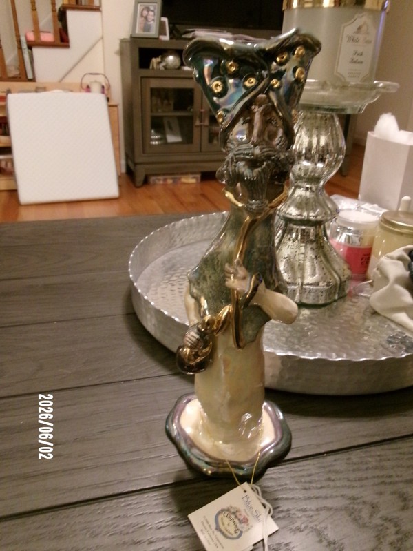 NATIVITY Art Figurine HEATHER GOLDMINC Hand Painted BLUE SKY Wiseman Casper 10.5