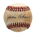 Jackie Robinson Autographed 1950s Baseball. Replica Licensed By Robinson Estate