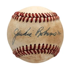 Jackie Robinson Autographed 1950s Baseball. Replica Licensed By Robinson Estate