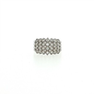 VINTAGE DESIGNER EFFY DIAMOND CLUSTER COCKTAIL RING STERLING SILVER SZ 7