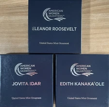 2023 American Women Quarters Coin Xmas Ornaments Roosevelt, Idar, Kanaka’ole