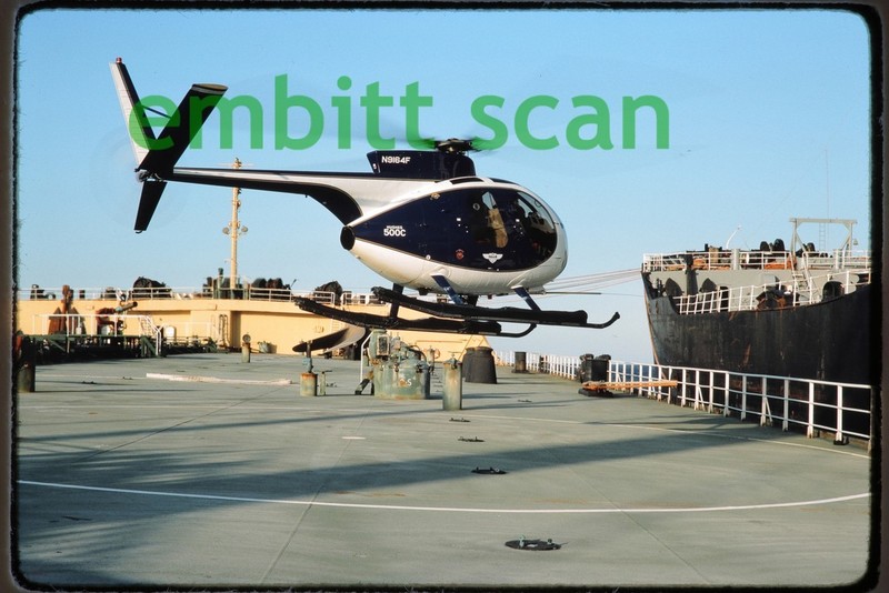 Original Slide, Offshore Helicopters Hughes 500C (N9164F), in 1975