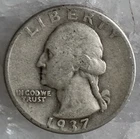 1937 P Washington Quarter 90% SILVER AMERICAN US 25 Cent U.S