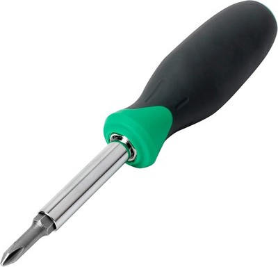 6-in-1 Compact Screwdriver & Nut Driver Tool with Cushion Grip Handle