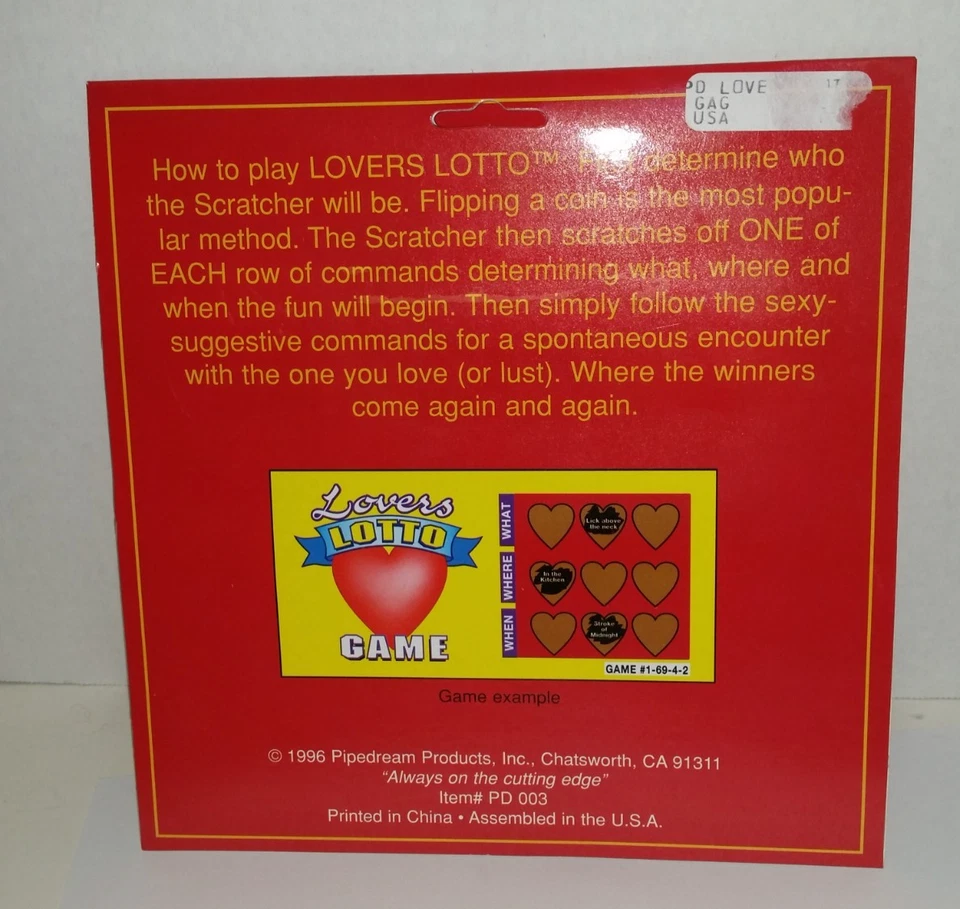 Lovers Lotto Juego Aniversario Cumpleaños Despedida de Soltera Adulto Regalo Novedad 12 Juegos Foto 2 de 3