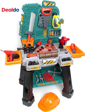Kids Workbench Construction Toy Tool Set Playset with 80 Pieces Including Tools,
