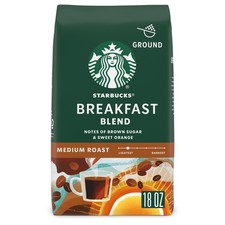 Starbucks Ground Coffee, Medium Roast Hot or 18 Ounce Pack of 1 , Breakfast