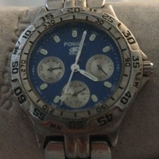 Fossil Blue Quartz Analogue Chronograph Watch Blue Dial Silver Bracelet