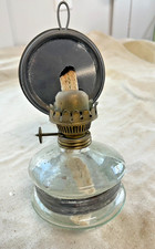 Vintage glass and tin oil lamp - Wall mount
