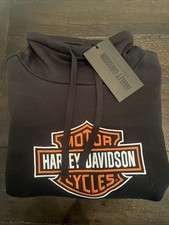 Harley Davidson athletic sweater with mock neck . This is not a hoodie .