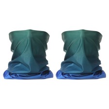 2pcs Summer Neck Gaiter Sun Protection Face Mask for Fishing, Blue-green