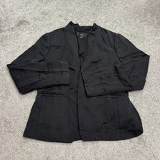 J.Crew Going Out Gramercy Twill Blazer Jacket Womens 6 Black Open Front Classic