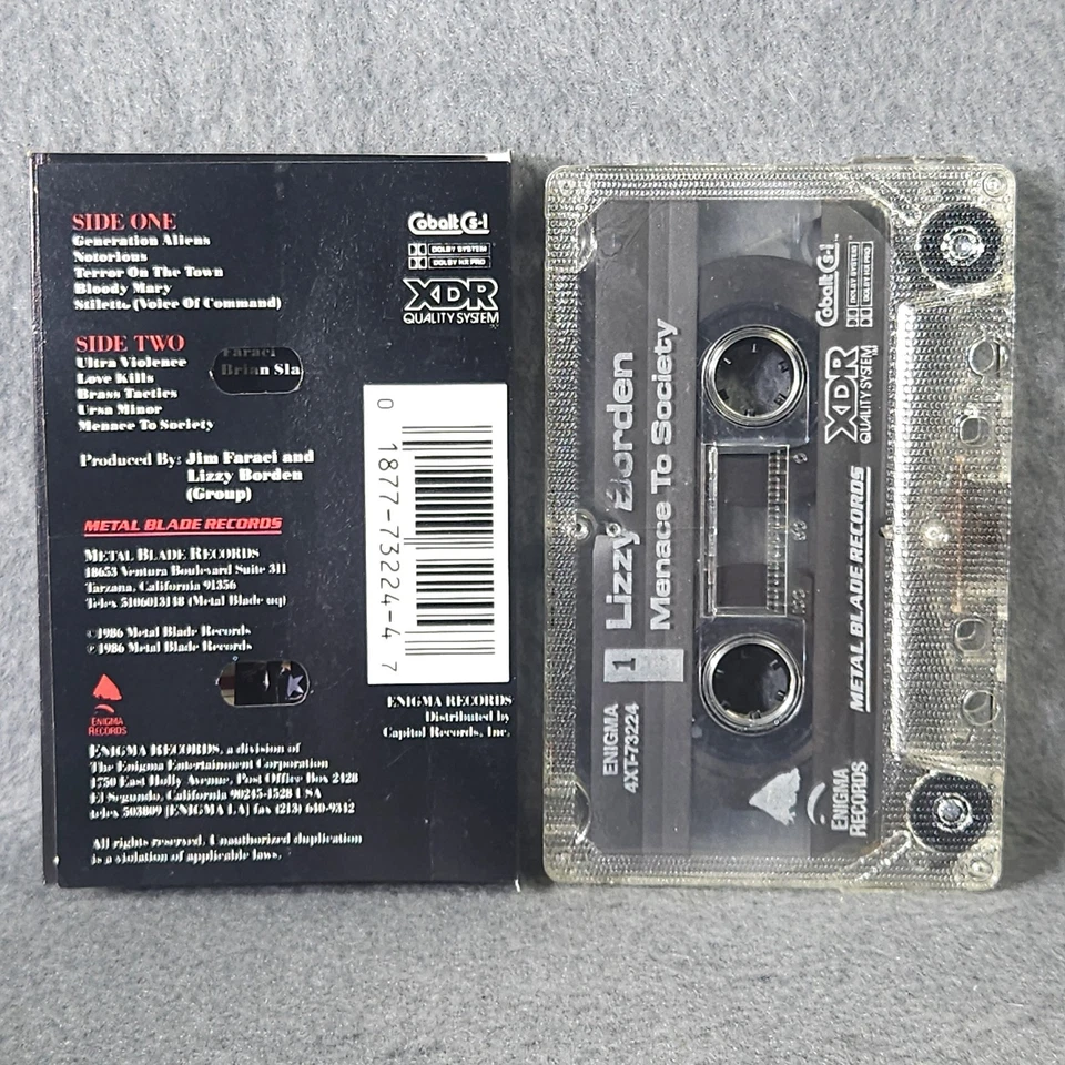 Lizzy Borden Menace To Society Cassette 1986 Metal Blade Records - Image 2 of 4