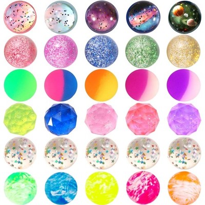 30 Bouncy Balls 32mm Rubber Assorted Colors Bulk Party Favors