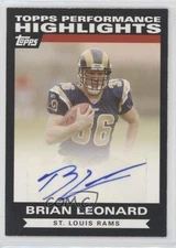 2007 Topps Highlights Auto Brian Leonard #THABL Rookie Auto RC 2t7