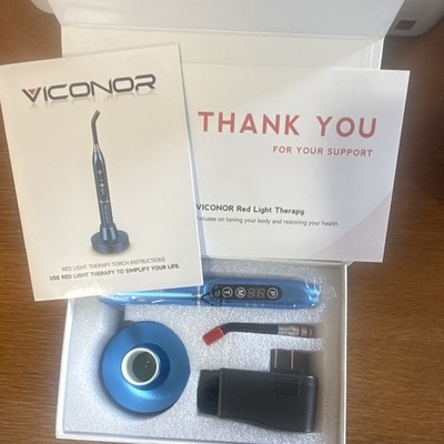 VICONOR LED Dental Curing Light Kit w/ Charging Base Stand & Light Guide Tip