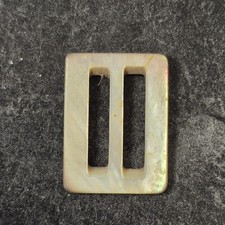 Vintage Mother of Pearl Belt Buckle Slide Rectangular Shell Buckle