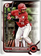 2022 Bowman Draft #BD-139 Ricardo Cabrera Cincinnati Reds Baseball