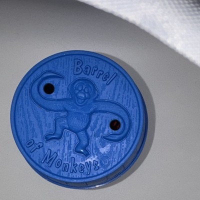 Milton Bradley Barrel of Monkeys Classic Toy Blue Barrel w/ Red Monkeys 